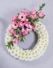 White and Pink Sympathy Wreath