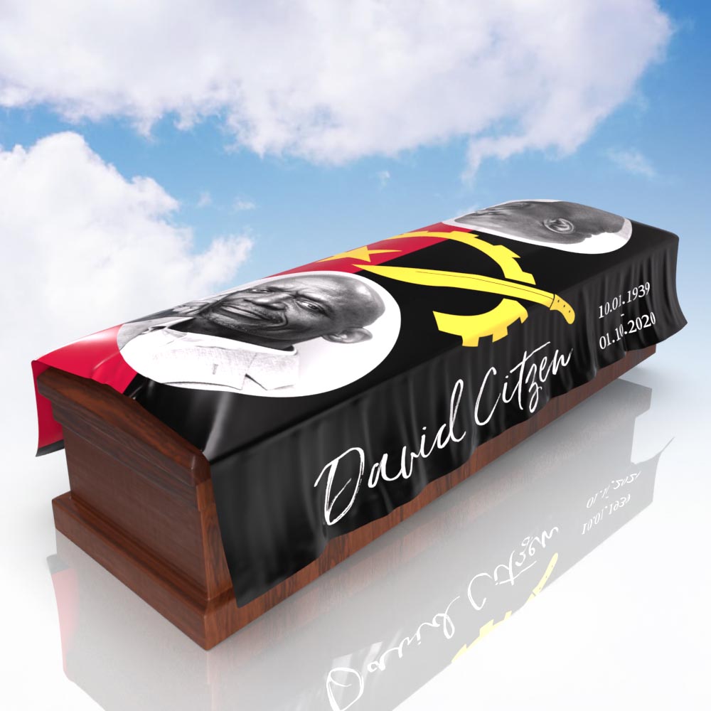 Personalised Angolan Flag Coffin Cover