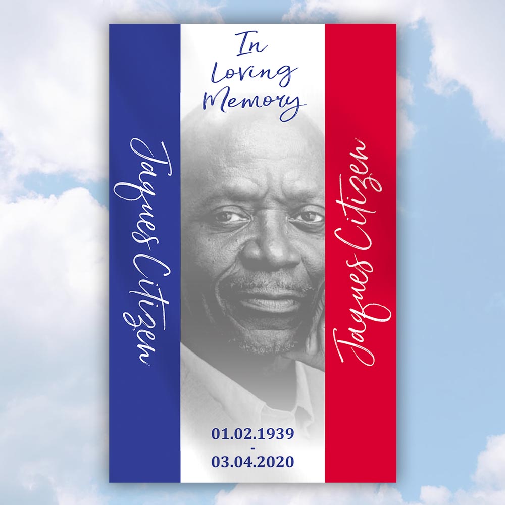 Personalised French Flag Coffin Cover