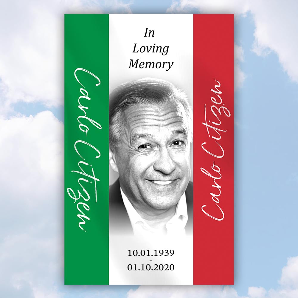 Personalised Italian Flag Coffin Cover