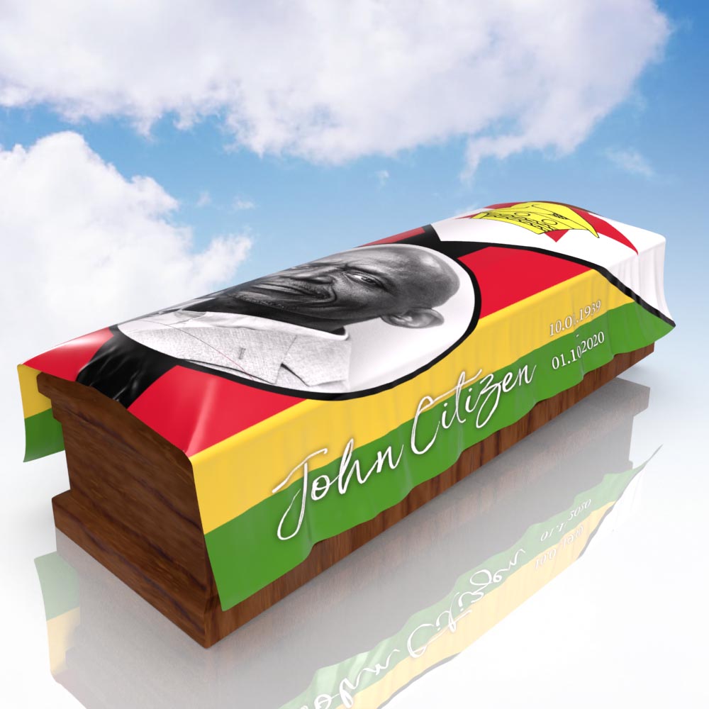 Personalised Zimbabwe Flag Coffin Cover