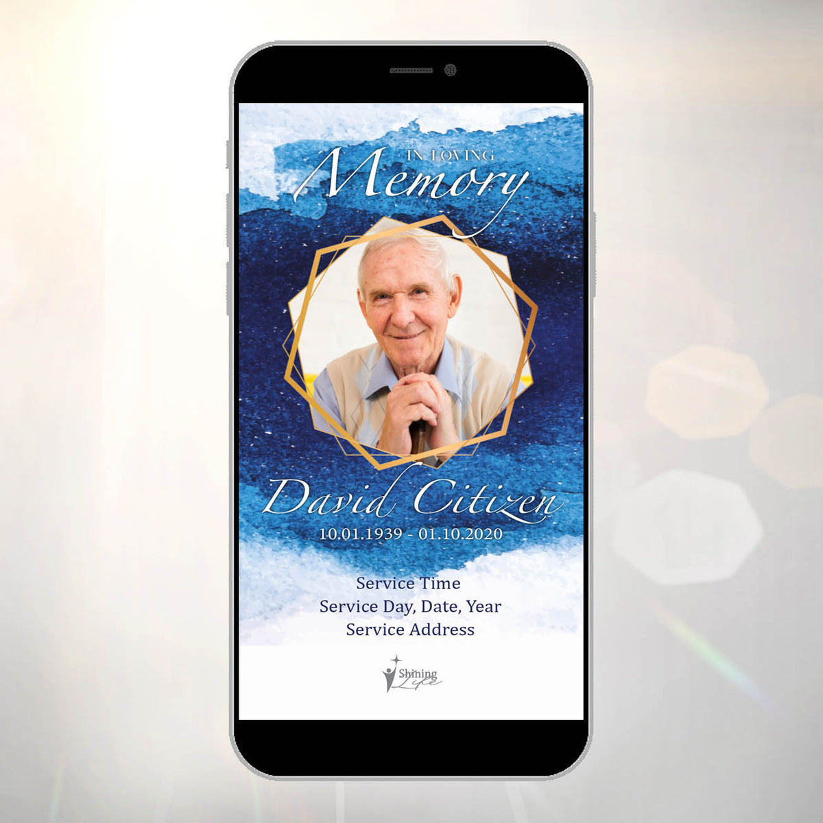 Contemporary Digital Invitation Tribute 3 – Shining Life - Memories are ...