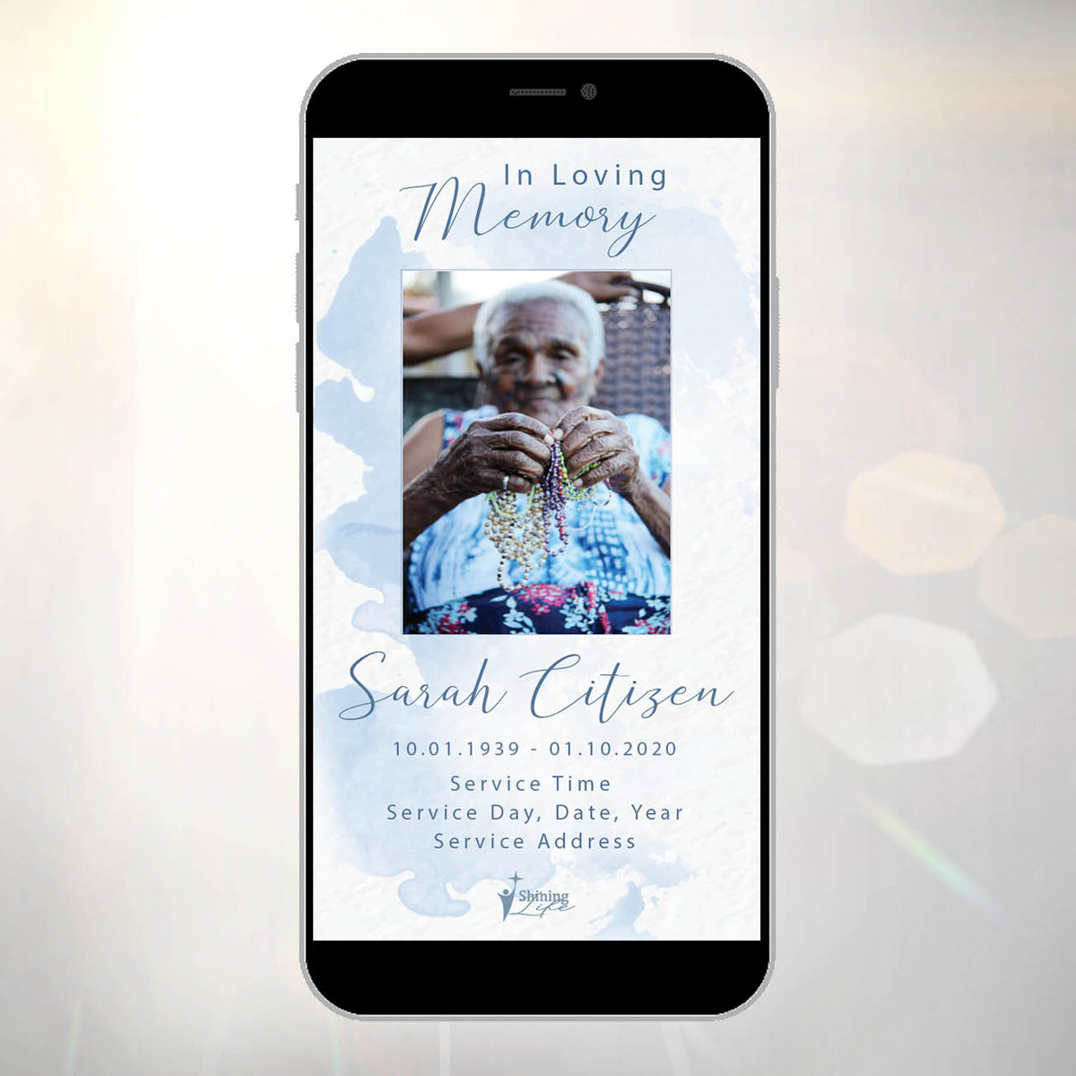 Contemporary Digital Invitation Tribute 4 – Shining Life - Memories are ...