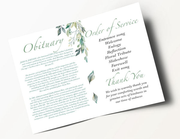 Contemporary Order of Service Booklet 5