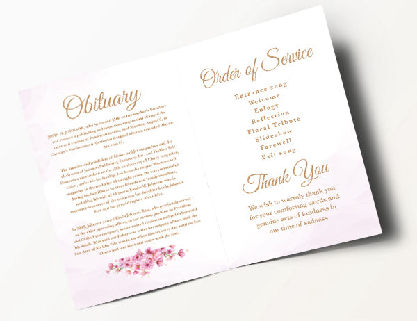 Floral Order of Service Booklet 5