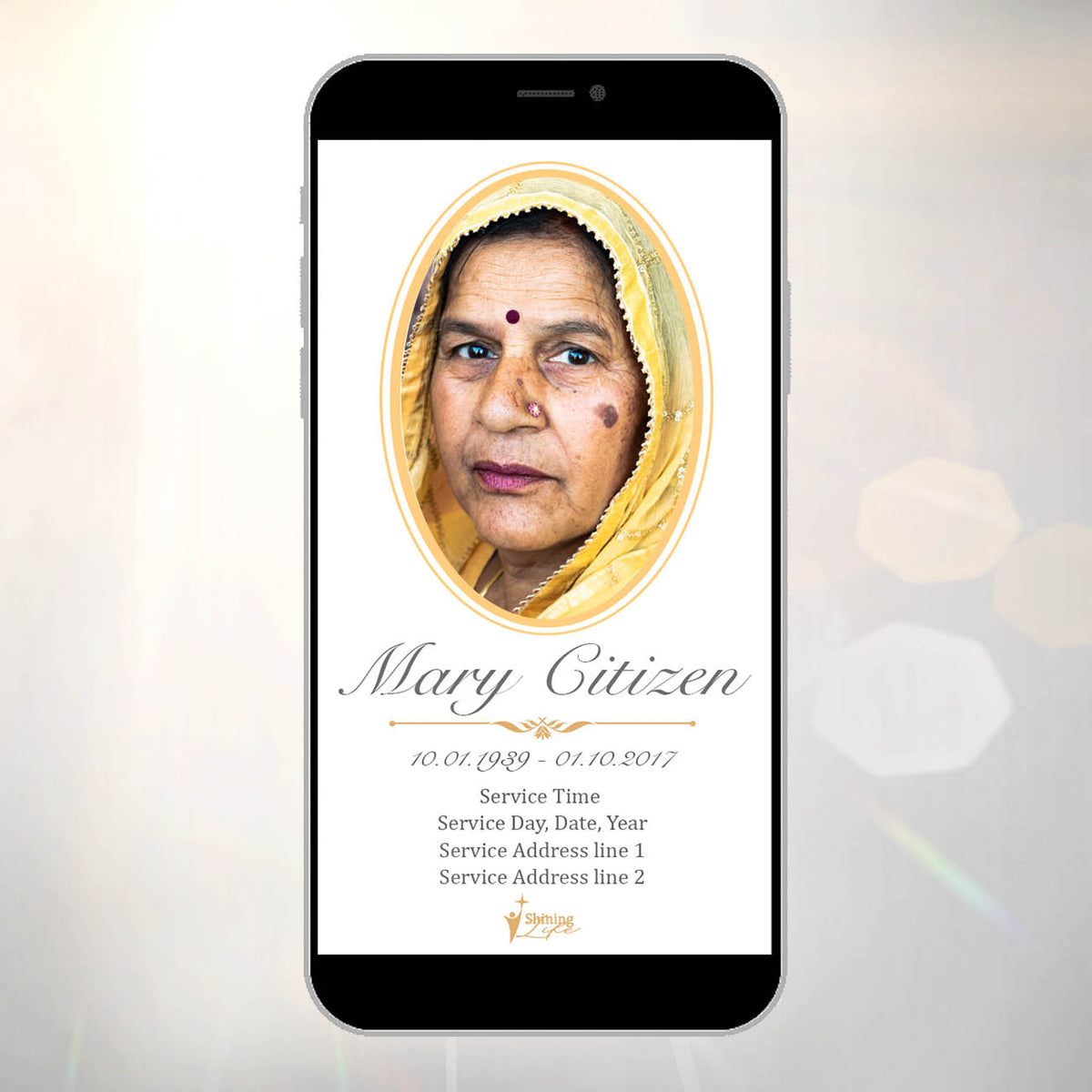Traditional Digital Invitation Tribute 7 – Shining Life - Memories are ...