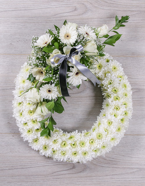 White Sympathy Wreath