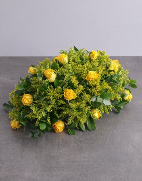 Yellow Roses Sympathy Arrangement