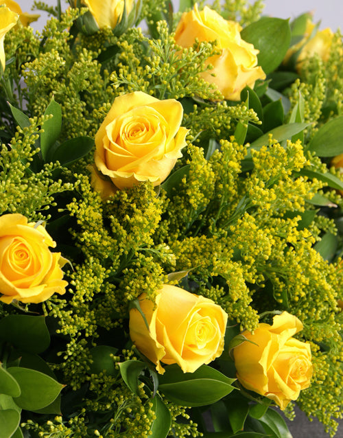 Yellow Roses Sympathy Arrangement